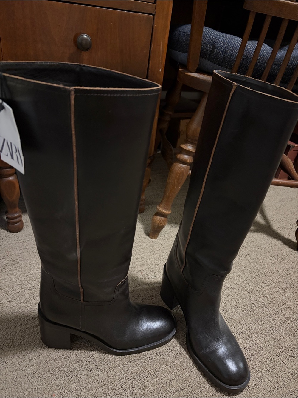 Zara Tall Women's brown Leather Boots